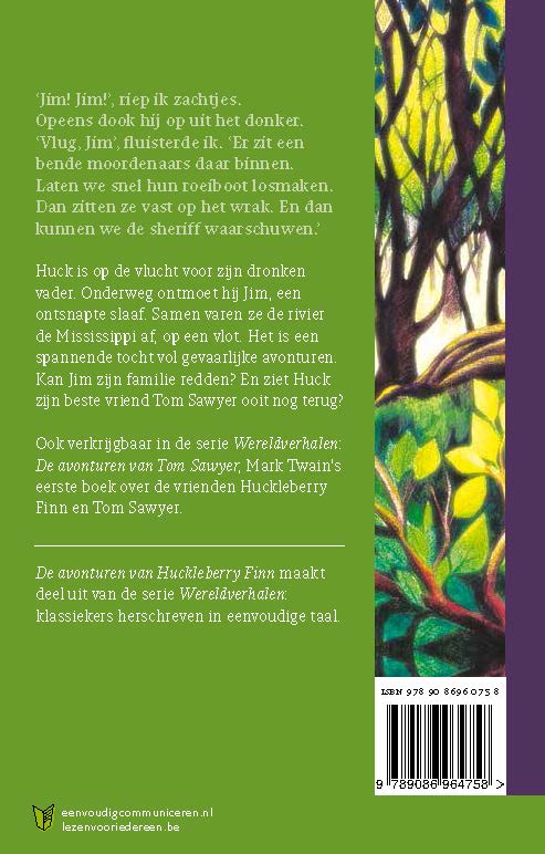 Achterkant van De avonturen van Huckleberry Finn