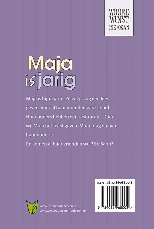 Achterkant van Maja is jarig
