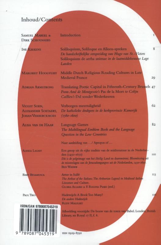 Achterkant van Literature and Multilingualism in the Low Countries (1100-1600)