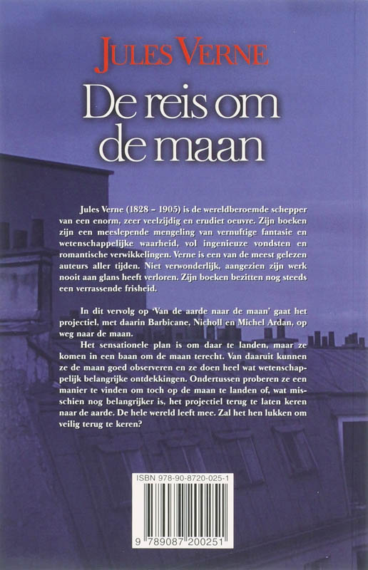 Achterkant van Een reis om de maan