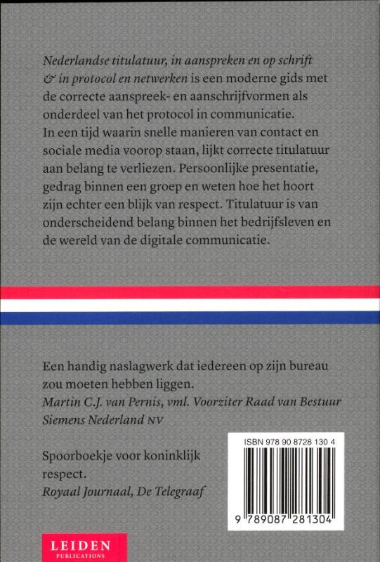 Achterkant van Nederlandse titulatuur
