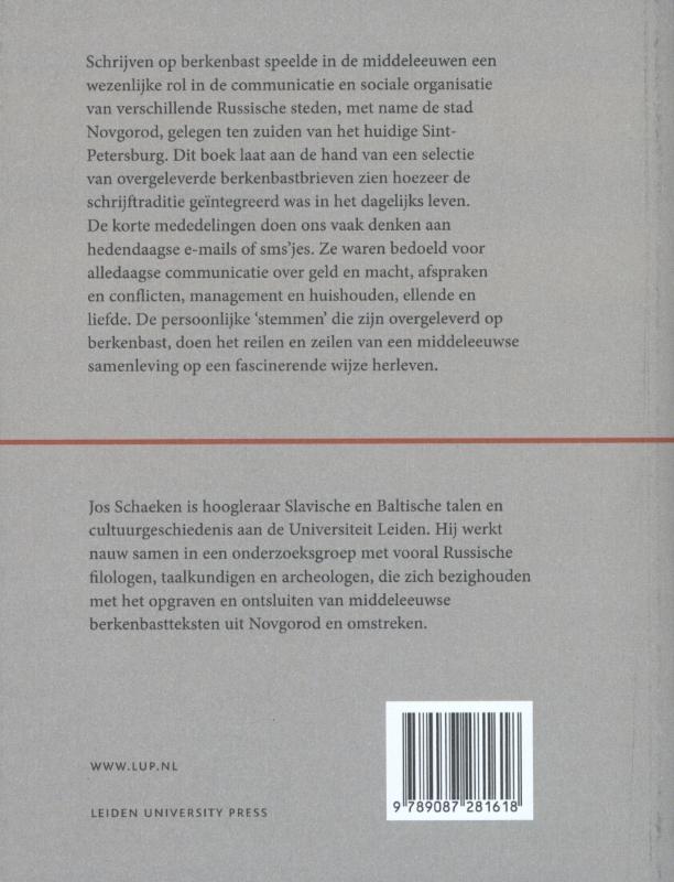 Achterkant van Stemmen op berkenbast
