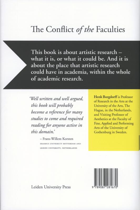 Achterkant van The conflict of the faculties