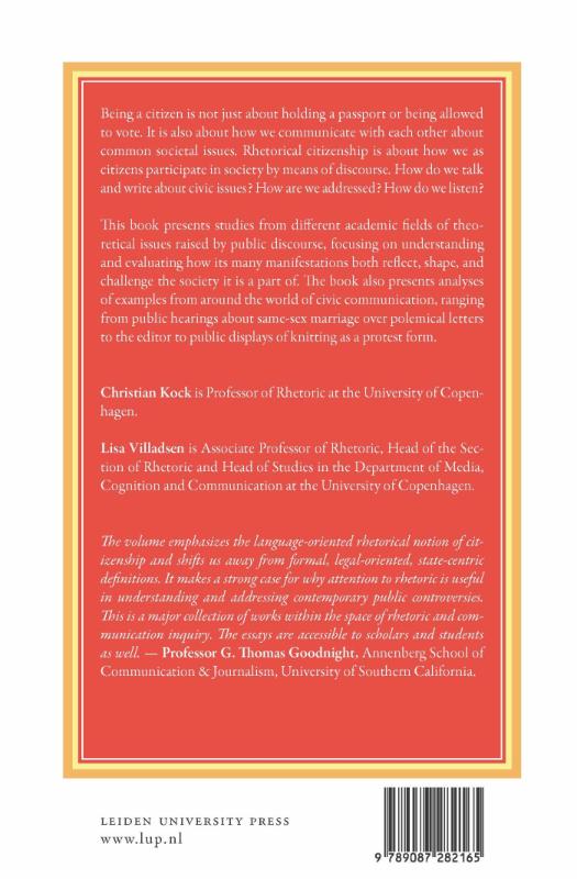 Achterkant van Contemporary rhetorical citizenship