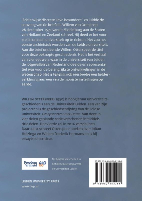 Achterkant van Edele wijze lieve bijzondere