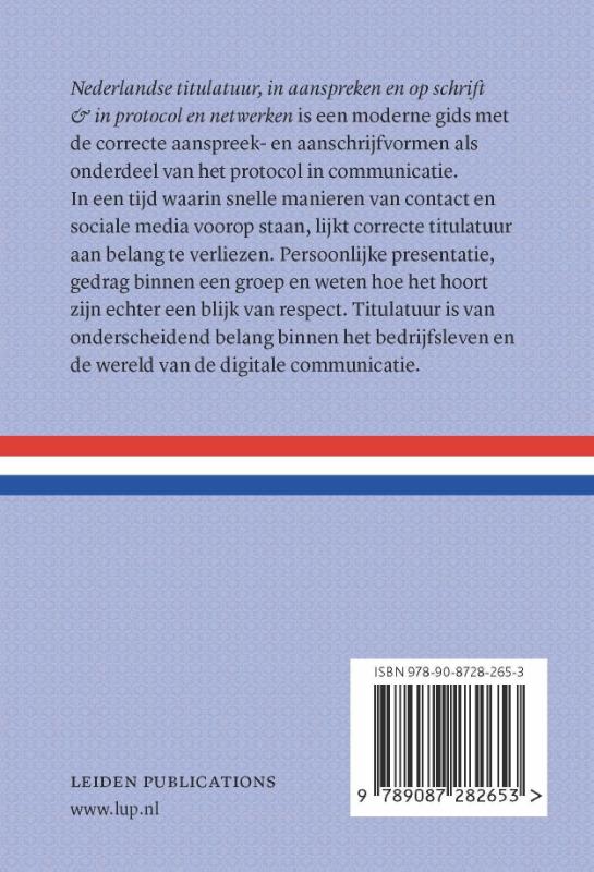 Achterkant van Nederlandse titulatuur