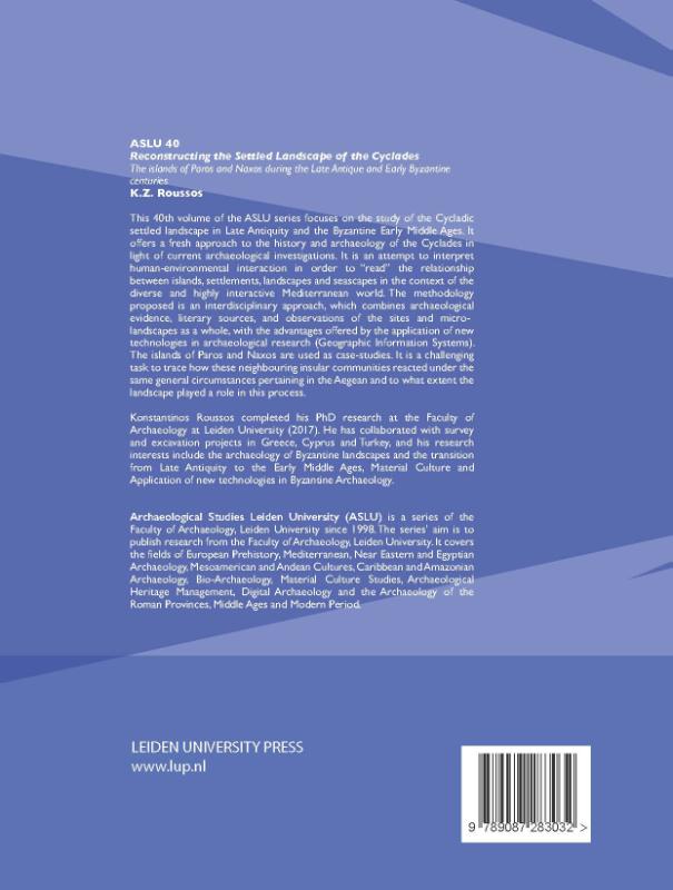 Achterkant van Reconstructing the Settled Landscape of the Cyclades