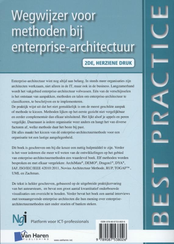 Achterkant van Wegwijzer voor methoden bij enterprise-architectuur 2de herziene druk