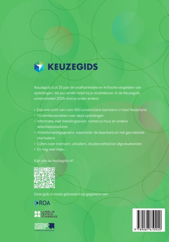 Achterkant van Keuzegids universiteiten 2026