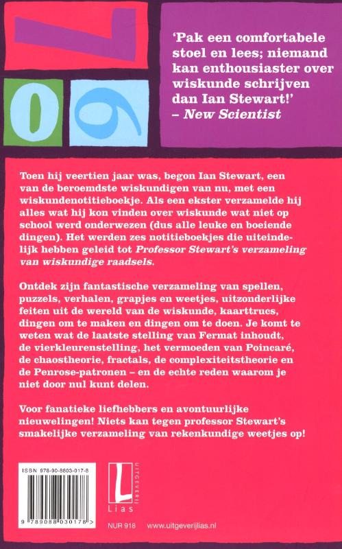 Achterkant van Professor Stewart's verzameling van wiskundige raadsels