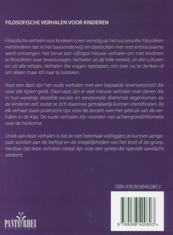 Achterkant van Filosofische verhalen voor kinderen