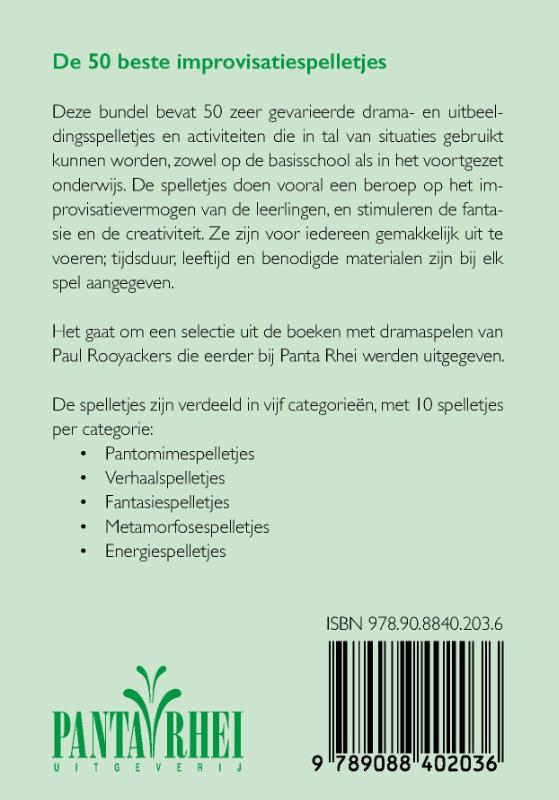 Achterkant van De 50 beste improvisatiespelletjes