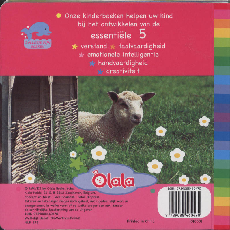 Achterkant van Babydieren spelen verstoppertje