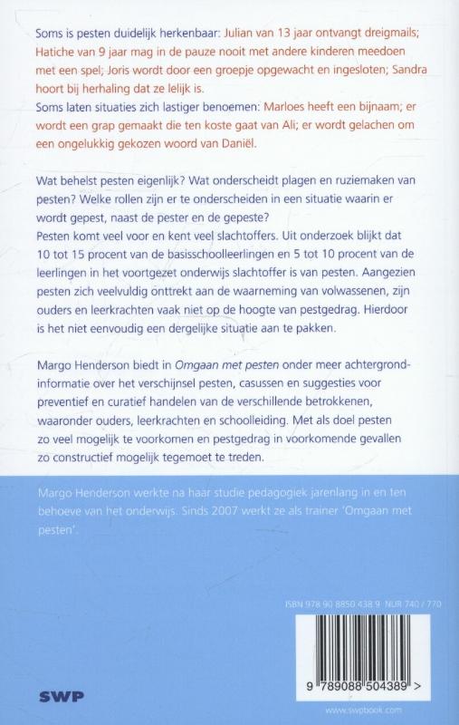 Achterkant van Omgaan met pesten
