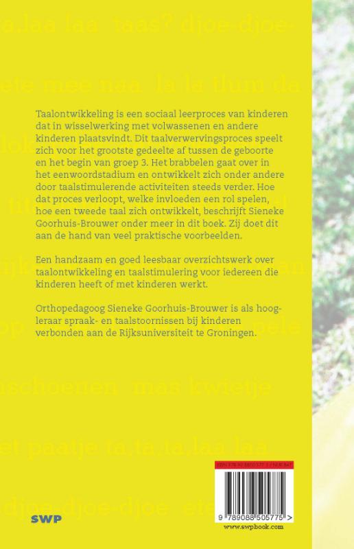 Achterkant van Taalontwikkeling en taalstimulering van baby's, peuters en kleuters