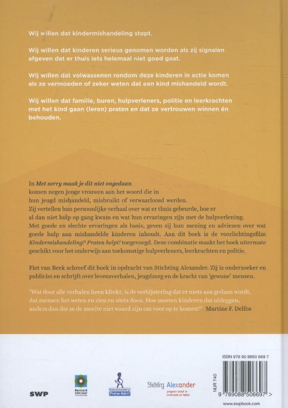 Achterkant van Met sorry maak je dit niet ongedaan