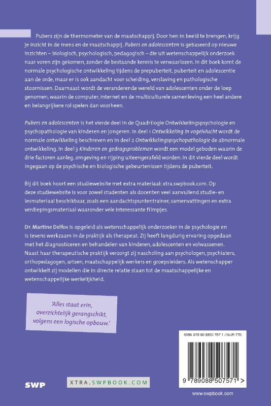 Achterkant van 4 Quadrilogie Ontwikkelingspsychologie en psychopathologie van kinderen en jongeren