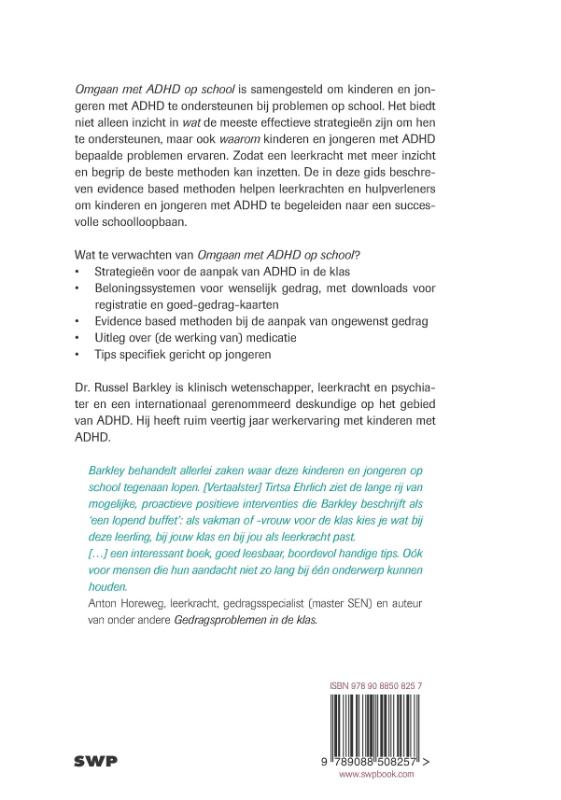 Achterkant van Omgaan met ADHD op school