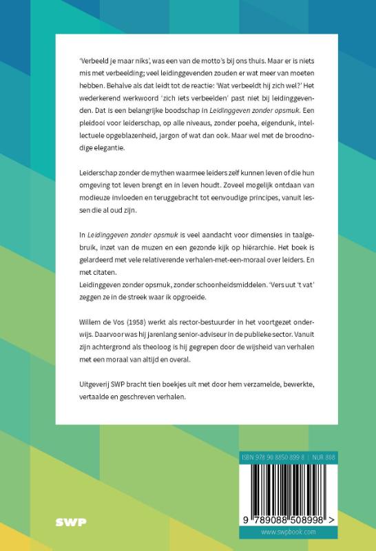 Achterkant van Leidinggeven zonder opsmuk