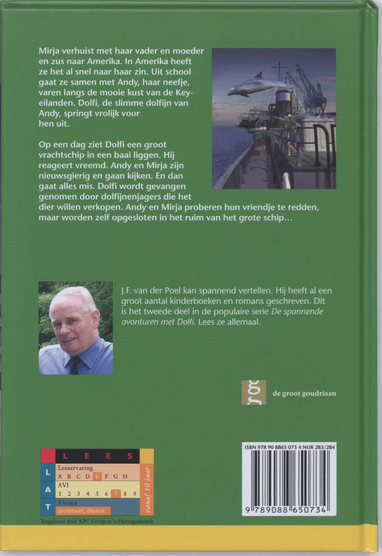 Achterkant van Dolfi Wolfi en de dolfijnjagers