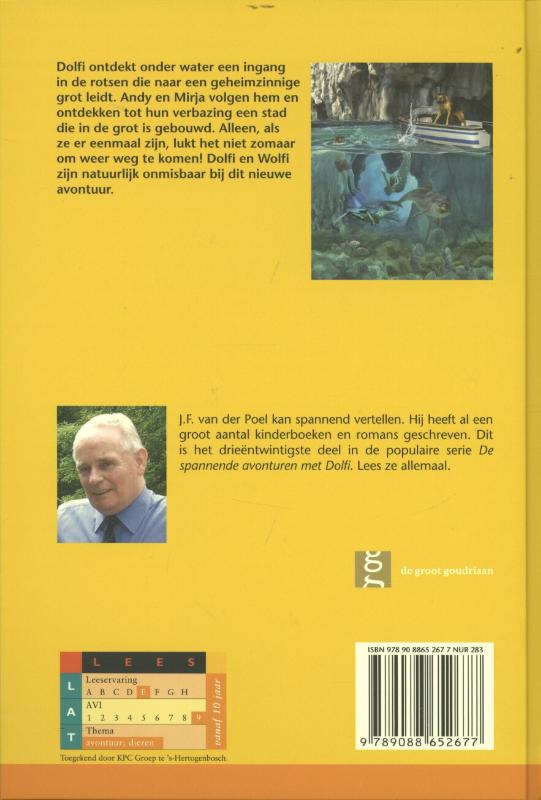 Achterkant van Dolfi, Wolfi en de grotbewoners