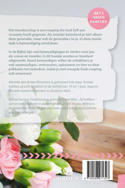 Achterkant van 100 bemoedigingen voor moeders
