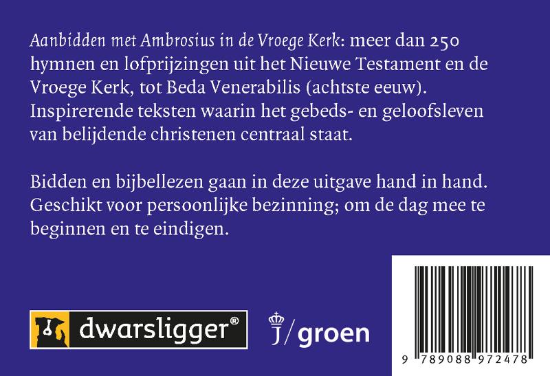 Achterkant van Aanbidden met Ambrosius in de vroege kerk