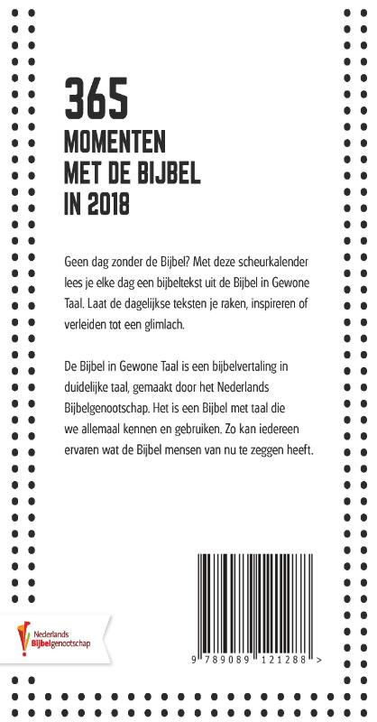 Achterkant van 365 momenten met de Bijbel in 2018