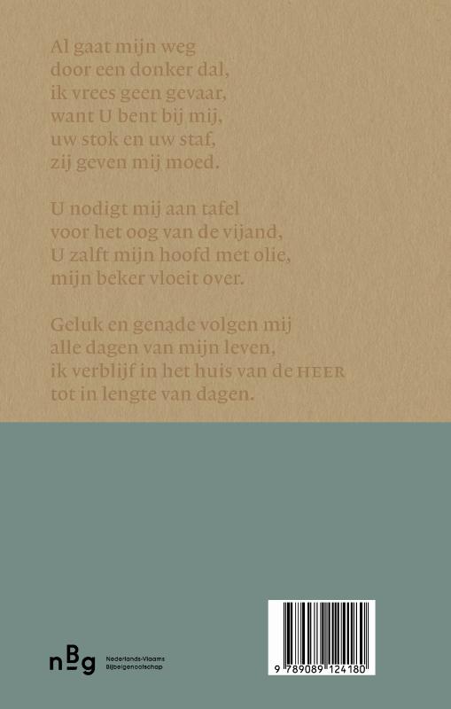 Achterkant van Psalmen met 21 gebedsmomenten