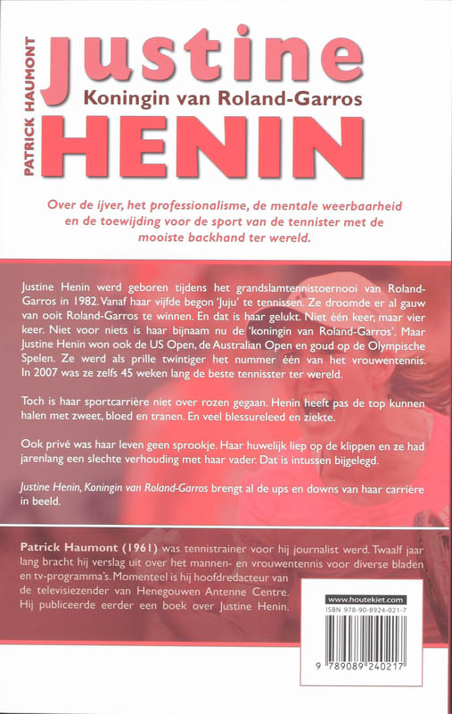Achterkant van Justine Henin
