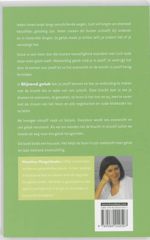 Achterkant van Blijvend geluk vind je in jezelf