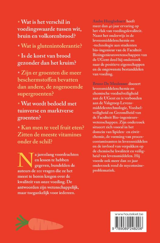 Achterkant van 101 vragen over voeding