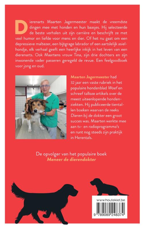 Achterkant van Komt een hond bij de dierendokter