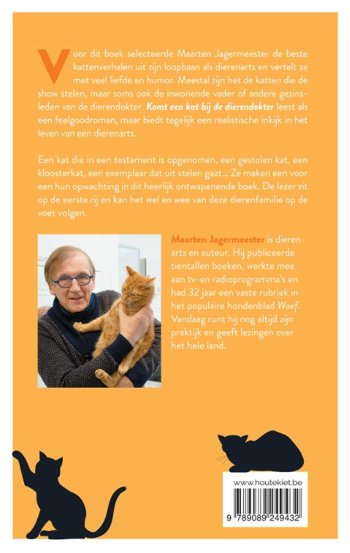 Achterkant van Komt een kat bij de dierendokter