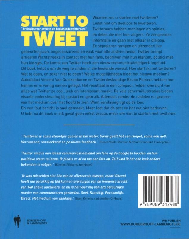 Achterkant van Start to tweet