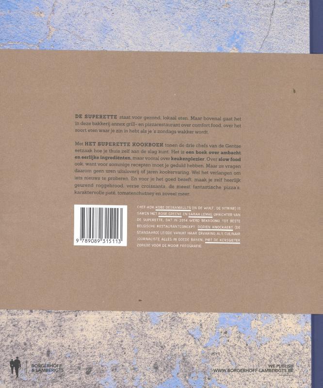Achterkant van De Superette. Het kookboek