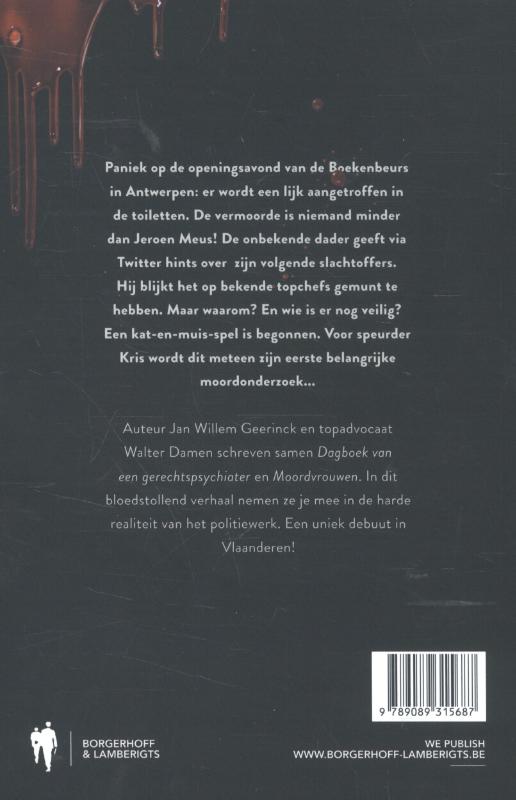 Achterkant van Moord op de boekenbeurs