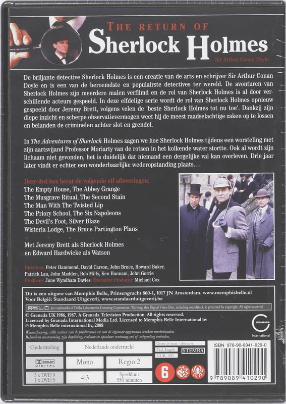 Achterkant van The Return of Sherlock Holmes