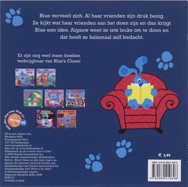 Achterkant van Wat ga je doen Blue?