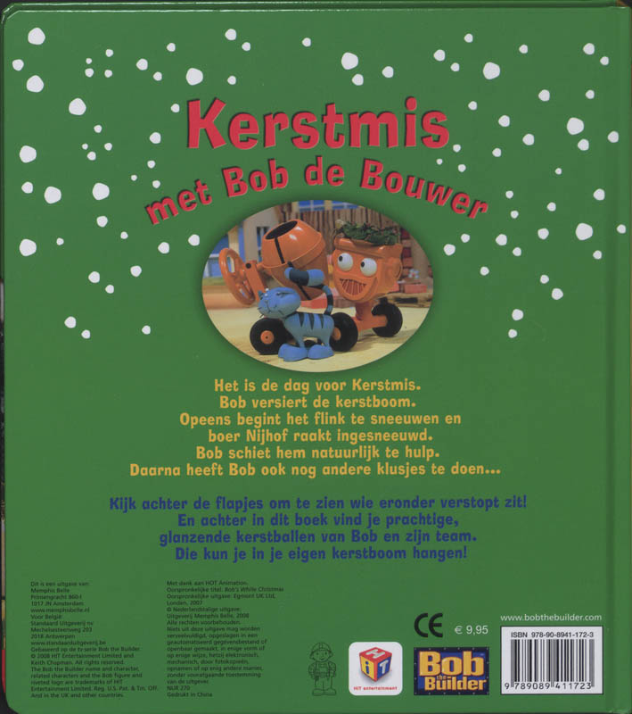Achterkant van Kerstmis met Bob de Bouwer