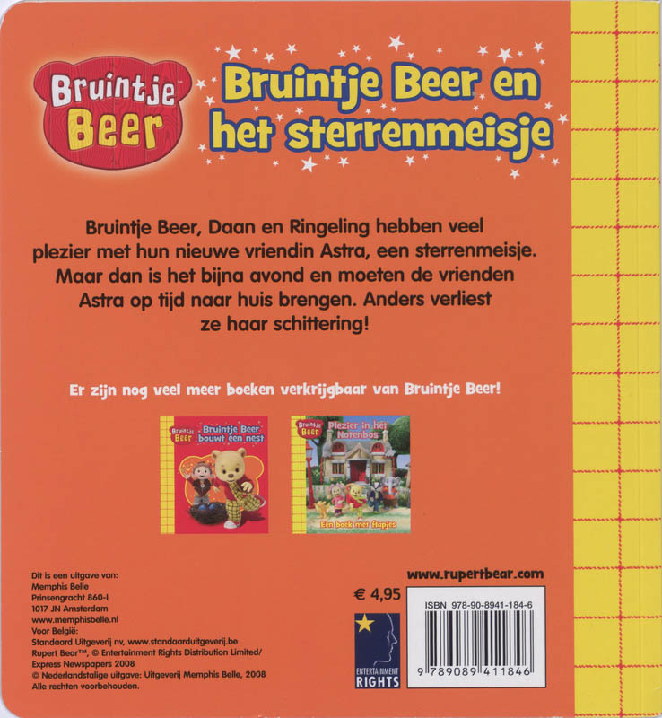 Achterkant van Bruintje Beer en het sterrenmeisje