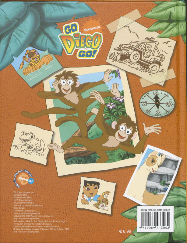 Achterkant van Diego's grote dierenreddingsboek