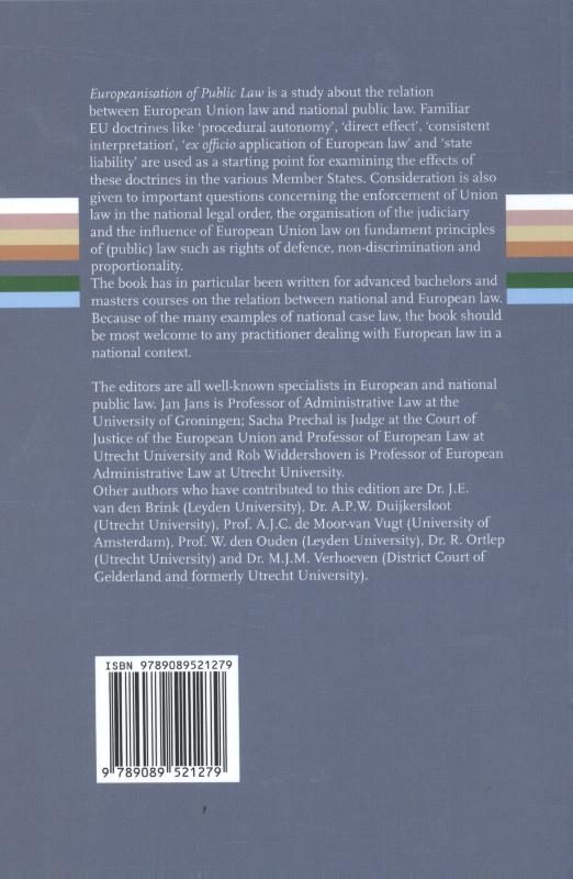 Achterkant van Europeanisation of public law