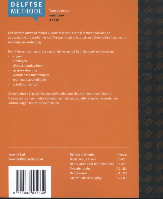 Achterkant van Oefenboek A2 > B1