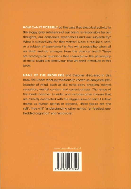 Achterkant van Philosophy of mind, brain and behaviour