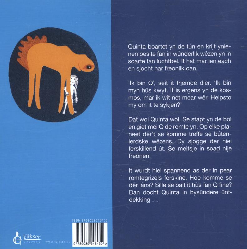 Achterkant van De bûtenierdske reis fan Q en Quinta