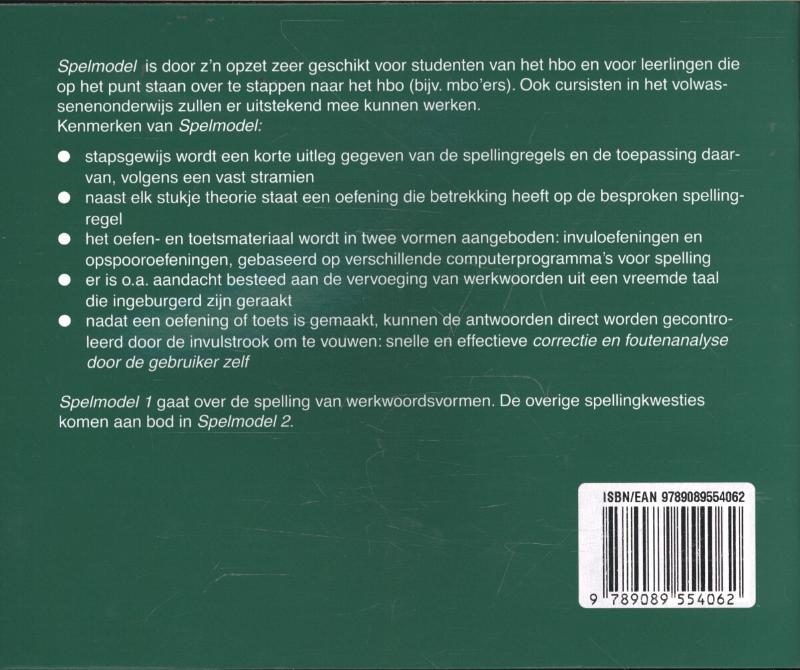 Achterkant van 1 Spelling van de werkwoordsvormen