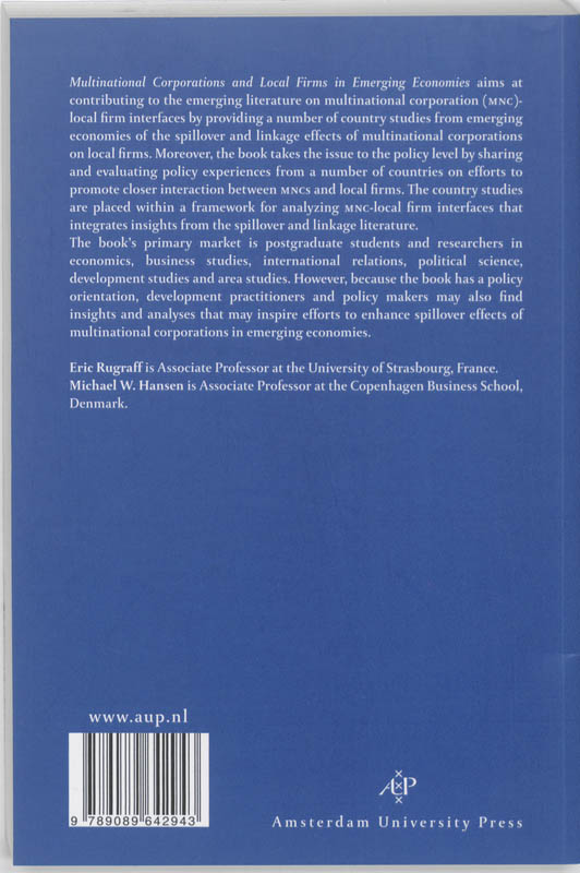 Achterkant van Multinational corporations and local firms in emerging economies