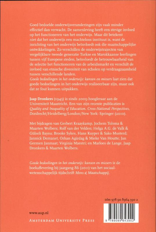 Achterkant van Goede bedoelingen in het onderwijs
