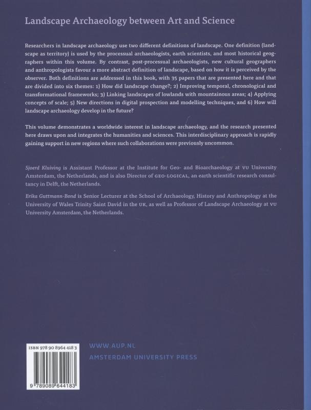 Achterkant van Landscape archaeology between art and science